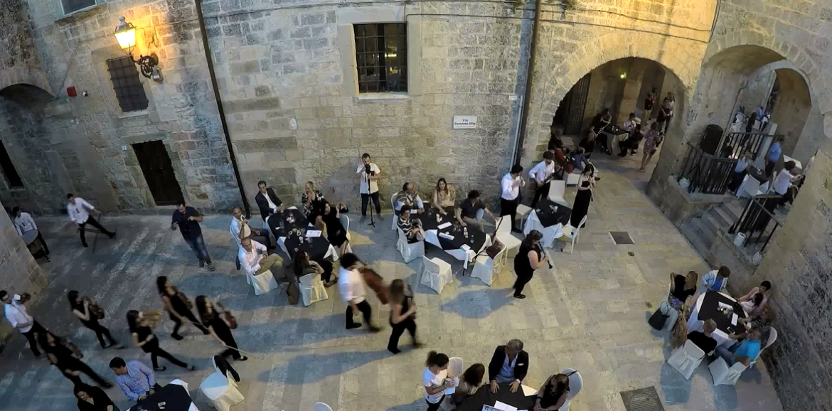classical music flash mob in Italy, Salento, Apulia