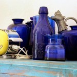 Dettaglio vintage della cucina blu