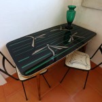 Tavolino 1950 ripiano in vetro